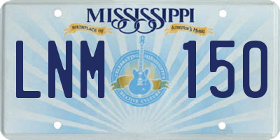 MS license plate LNM150