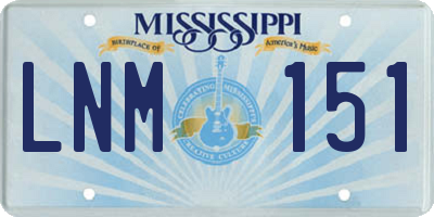 MS license plate LNM151