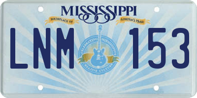 MS license plate LNM153