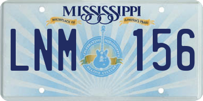 MS license plate LNM156