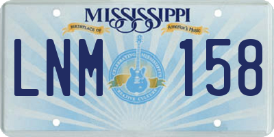 MS license plate LNM158
