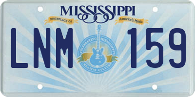 MS license plate LNM159