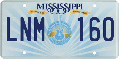 MS license plate LNM160