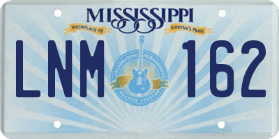 MS license plate LNM162