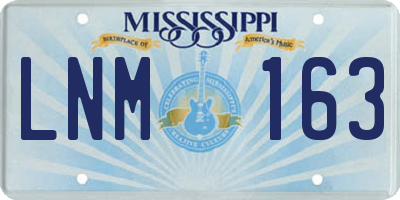 MS license plate LNM163