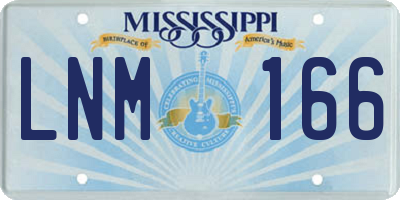MS license plate LNM166