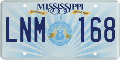 MS license plate LNM168
