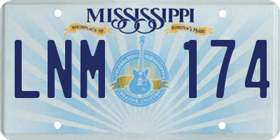 MS license plate LNM174