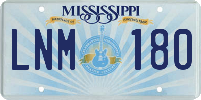 MS license plate LNM180