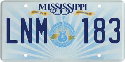 MS license plate LNM183