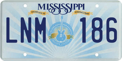 MS license plate LNM186