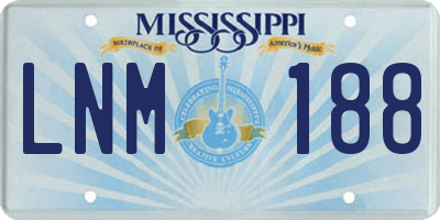 MS license plate LNM188