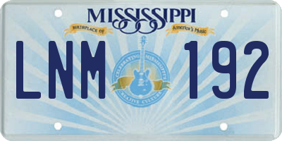 MS license plate LNM192