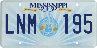 MS license plate LNM195
