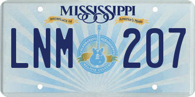 MS license plate LNM207