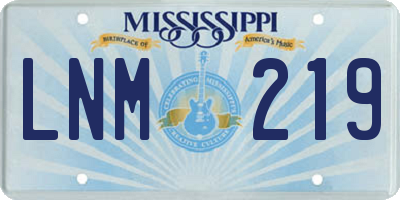 MS license plate LNM219