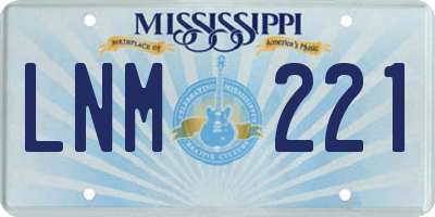 MS license plate LNM221
