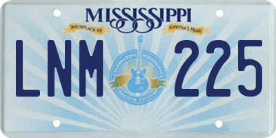 MS license plate LNM225