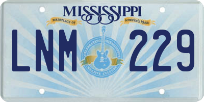 MS license plate LNM229