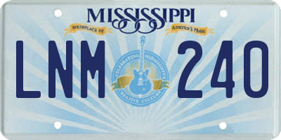 MS license plate LNM240