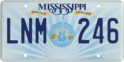 MS license plate LNM246