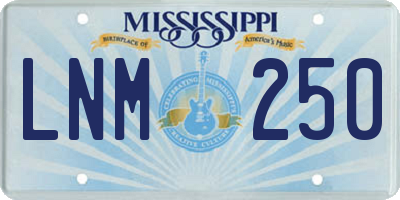 MS license plate LNM250