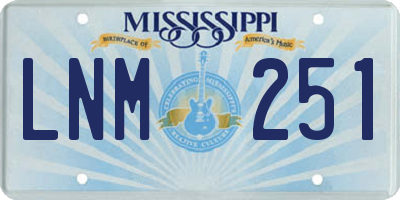 MS license plate LNM251