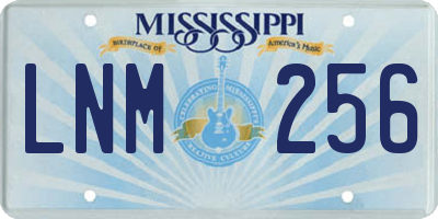 MS license plate LNM256