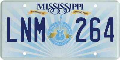 MS license plate LNM264
