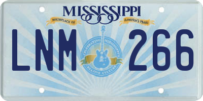 MS license plate LNM266
