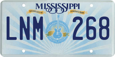 MS license plate LNM268