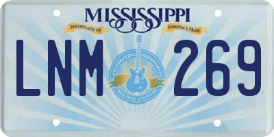MS license plate LNM269