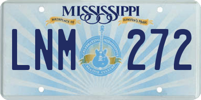 MS license plate LNM272