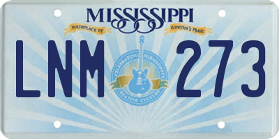 MS license plate LNM273