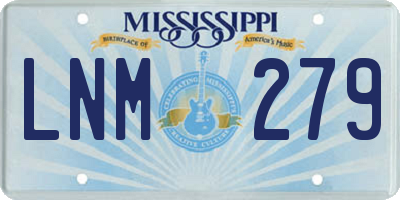 MS license plate LNM279