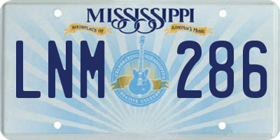MS license plate LNM286