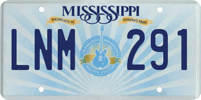MS license plate LNM291