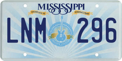 MS license plate LNM296
