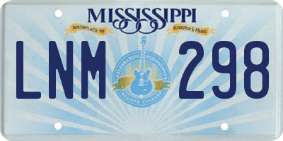 MS license plate LNM298