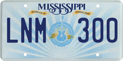 MS license plate LNM300