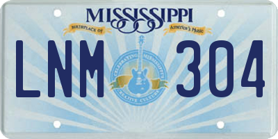 MS license plate LNM304