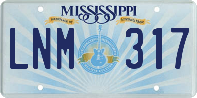 MS license plate LNM317