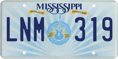 MS license plate LNM319