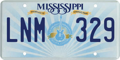 MS license plate LNM329