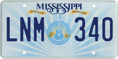 MS license plate LNM340