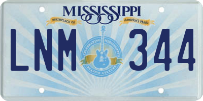 MS license plate LNM344