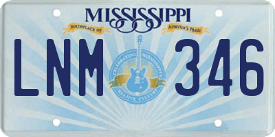 MS license plate LNM346