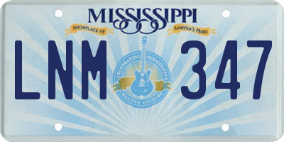 MS license plate LNM347