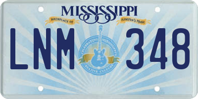 MS license plate LNM348