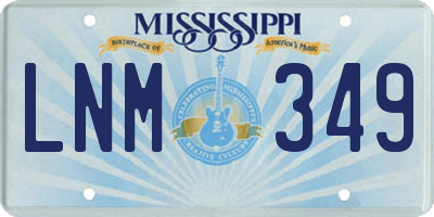 MS license plate LNM349
